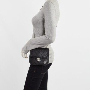 Chanel Black Diamond Quilted Leather Citizen Mini Flap Bag